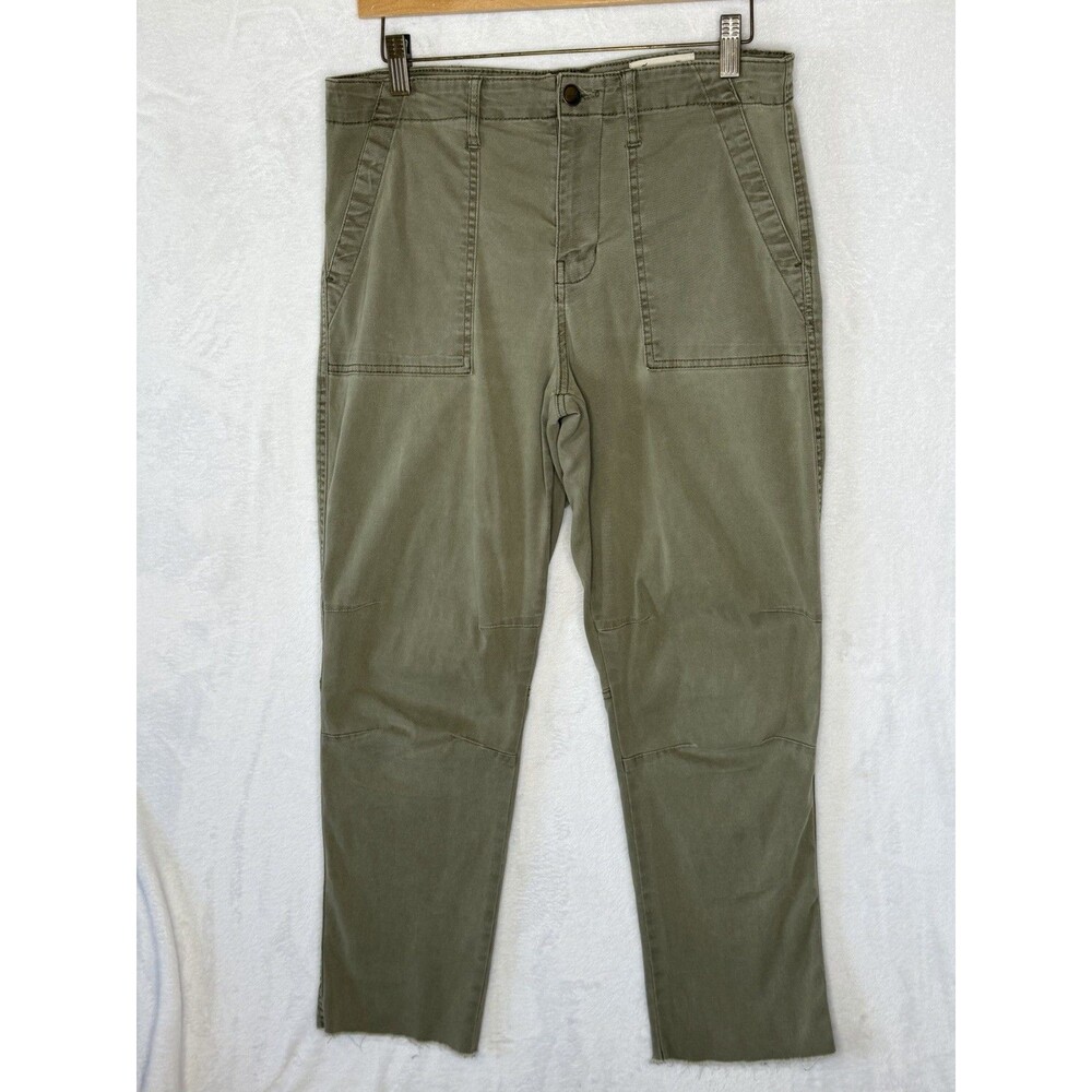 Cosmic Blue Love Women's Size 29 Utility Casual Pant Raw Hem Army Green Outdoor